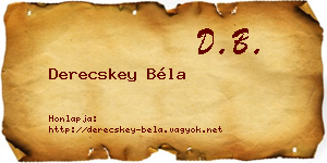 Derecskey Béla névjegykártya