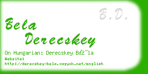 bela derecskey business card